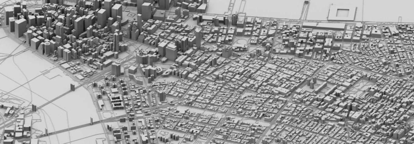 3d city model from new york rendered in cinema4d
